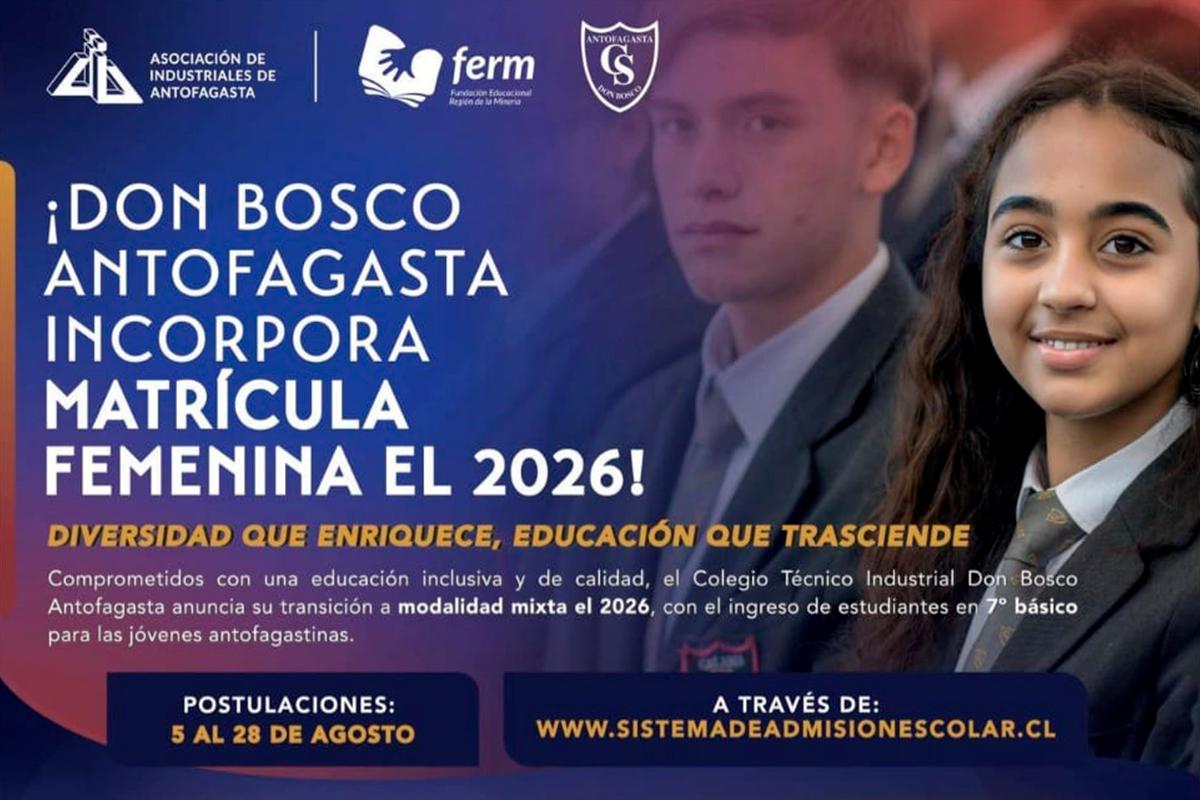 Colegio Don Bosco Antofagasta: Matrícula mixta 2026